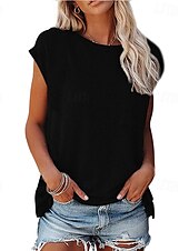 halpa Yksinkertainen tankkitoppi-Naisten Camisole Tank Top Yhtenäinen väri Tyylikäs Vapaa-aika Hihaton Tiukka pyöreä kaula-aukko Tavalliset topit Päivittäin Pyhäpäivä Musta Valkoinen Punastuvan vaaleanpunainen Harmaa Kesä Kevät