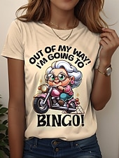 ieftine Umor &amp; Citate tricou-Pentru femei Tricou Grafic Desene Animate Scrisă Stilat Casual Manșon scurt Stil Nautic Rotund Topuri obișnuite Zilnic Sfârșit de săptămână Imprimeu Alb Galben Roz Îmbujorat Trifoi Vară Primăvară