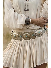 abordables Robes Bohémiennes-Femmes Mini Robe Robe Décontractée Robe froncée Robe occidentale Mode Manches bouffantes Extérieur Quotidien Week-end Coupe régulière Géométrique manche longue Col en V Blanche Été
