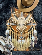 baratos Top de Tanque Boho-Camisola Regata Feminina Boho Regata Ocidental Regata Gráfica Animal Boêmia Vintage Casual Sem Mangas Decote U Tops Regulares Diários Férias Saindo Estampados Preto Caqui Cinza Verão