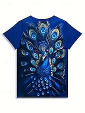 ieftine Tricou cu animale-Pentru femei Tricou Topuri de vară Grafic Clasic Casual Manșon scurt Stil Nautic Crop Tops Zilnic Sfârșit de săptămână Imprimeu Curcubeu Vară Primăvară Toamnă