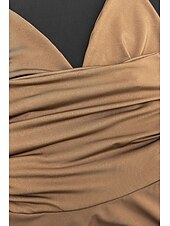 abordables Robes de Diplôme-Femmes Mini Robe Robe Blanche Robe de remise des diplômes Robe à col licou Mode Moderne Anniversaire Remise des Diplômes Date Coupe régulière Uni Sans manches Col Halter Blanche Marron Été