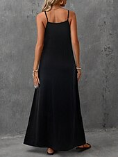 cheap Art&amp;Design Dress-Women&#039;s Maxi Dress Sundress A Line Dress Slip Dress Vacation Casual Daily Regular Fit Graphic Leopard Sleeveless V Neck Brown Summer Spring