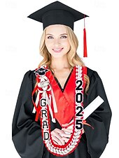 abordables Bufandas de mujer-Corona de graduación de la clase de 2025: collar de cinta trenzada con letras de graduación y dije de sombrero, regalo de recuerdo hecho a mano para la ceremonia de graduación de la escuela secundaria y la universidad.