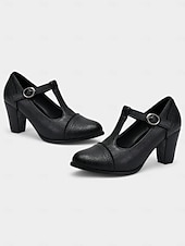 voordelige Mary Jane Pumps-Crèmekleurige Mary Jane pumps met T-bandjes en brogue-details voor dames – schoenen met hak in vintage stijl uit de jaren 30 voor feesten, bruiloften en retro-outfits