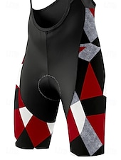 preiswerte Trägerhosen-Herren Grafik Geometrisch Fahrradträgerhose 3D gepolsterte Shorts Fahhrad Shorts Trägerhose Sport Sonnenschutz 3D-Polster Schnelltrocknend Feuchtigkeitsableitend Rot Bekleidung Fahrradbekleidung