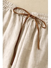 ieftine Pantaloni scurți din bumbac in-Pentru femei Pantaloni scurți din bumbac in Pantaloni Scurți Pantaloni Șic Stradă Casual Scurt Natural Simplu Buzunar Design Elastic cu Cordon Confortabil Exterior Comfortabil Stradă Casul / Zilnic