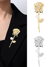 preiswerte Schals für Damen-elegante Rosenblütenbrosche mit Perle – mit Strasssteinen besetzte Vintage-Anstecknadel für Damen, ideal als Muttertagsgeschenk, für formelle Anlässe und Blazer