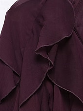 abordables Hauts sexy pour femmes-Femmes Chemise Chemisier Uni Élégant Moderne manche longue Col en V Hauts Réguliers Fête Sortir Superposé Vin Été