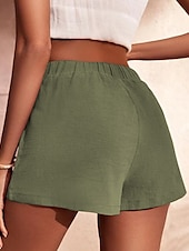 economico Pantaloni in lino e cotone semplici-Per donna Pantaloncini cargo Shorts Moda Atletico Corto Misura del girovita medio Semplice Tasca Elastico in vita Traspirante Confortevole Micro-elastico Sport &amp; Outdoor Abbigliamento quotidiano