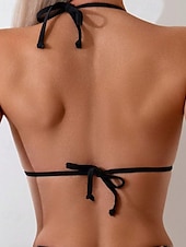 abordables Ensemble de bikinis-Femmes Maillots de Bain Bikini 2 pièces Maillot de bain Dos nu Tropical Tenues de plage Motif Zèbre Col Halter Sans manches Maillots de bain