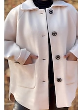 ieftine Blazere și costume-Pentru femei Bluză Simplu Modern Casual Manșon Lung Guler Cămașă Topuri obișnuite Zilnic Concediu Nasturi Buzunar Asimetric Negru Alb Galben Roz Îmbujorat Trifoi Vară