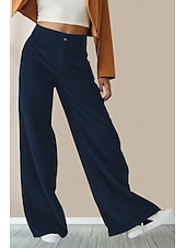 economico Pantaloni in lino e cotone semplici-Per donna Pantaloni in cotone e lino Moda Lunghezza intera Naturale Semplice Tasca Comodo All&#039;aperto Confortevole All&#039;aperto Uscire Nero Blu Caffè Ciano Estate Vestibilità regolare