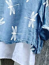 economico Top Floreali-Per donna Blusa Floreale Grafico Elegante Casual Manica 3/4 Scollo a V Top Regolari Quotidiano Blu marino Azzurro cielo Bianco sporco Estate Primavera