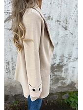 billige Blazere og dresser-Dame Bluse عادي Fritid Langermet Skjortekrage Vanlige topper Daglig Ut på byen Knapper Lomme Svart Kakifarget Aprikos Sommer