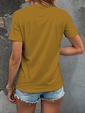 preiswerte Humor &amp; Zitate T-Shirt-Damen T Shirt Grafik Tiermotiv Kuh Vintage Stilvoll Klassisch Kurzarm V Ausschnitt Normale Oberteile Täglich Ausgehen Wochenende Druck Schwarz Weiß Gelb Grün Hellgrau Sommer Frühling