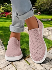 economico Sneakers da donna-scarpe slip-on da donna in maglia – stile traspirante ed elegante per le donne durante i picnic primaverili, le passeggiate al parco e le commissioni quotidiane