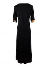 ieftine Rochii cu dungi și geometrice-Pentru femei Rochii Midi Rochie A line Vacanță Casual În aer liber Ieșire Fit standard Grafic Plisat Manșon Jumate Crewneck Negru Galben Roșu Vin Mov Vară