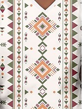 economico T-shirt Boho-Per donna Maglietta Top estivi Grafico Geometrico Classico Casual Manica Corta Scollo a V Top corti Quotidiano Weekend Stampato Arcobaleno Estate Primavera Autunno