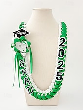 abordables Bufandas de mujer-Corona de graduación de la clase de 2025: collar de cinta trenzada con letras de graduación y dije de sombrero, regalo de recuerdo hecho a mano para la ceremonia de graduación de la escuela secundaria y la universidad.