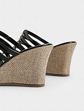 preiswerte Urlaubsandalen-Damen-Keilsandalen mit Plateau und Riemchen in Regenbogen-Metallic, perfekt für Strandpartys und Sommerferien