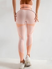 Χαμηλού Κόστους Γιόγκα κολάν &amp; καλσόν-Γυναικεία Παντελόνι για γιόγκα Γιόγκα κολάν Κουρελού Αντίστροφη καρότσα Έλεγχος κοιλιάς Ψηλή Μέση Πιλάτες Γυμναστήριο προπόνηση Προπόνηση Καλσόν Ποδηλασία Ριγέ Ροζ Σπαντέξ Φθινόπωρο Αθλητισμός