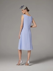 abordables Avec veste-Robe de mère de la mariée à deux pièces pour mariage à la plage invitée de mariage élégant col en V longueur thé chiffon dentelle sans manches vestes avec appliqués 2025 taille personnalisée gratuite