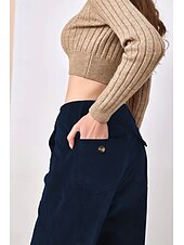 economico Pantaloni in lino e cotone semplici-Per donna Pantaloni in cotone e lino Moda Lunghezza intera Naturale Semplice Tasca Comodo All&#039;aperto Confortevole All&#039;aperto Uscire Nero Blu Caffè Ciano Estate Vestibilità regolare