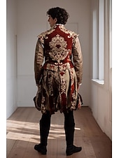 preiswerte Outfits-Mittelalterlich Renaissance Outfits Prinz Keltischer Ritter Herren königlich Halloween Karneval Maskerade Leistung LARP Renaissance-Messe Erwachsene Kostüm