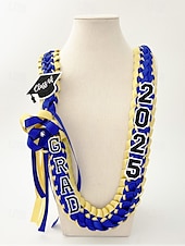 abordables Bufandas de mujer-Corona de graduación de la clase de 2025: collar de cinta trenzada con letras de graduación y dije de sombrero, regalo de recuerdo hecho a mano para la ceremonia de graduación de la escuela secundaria y la universidad.