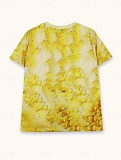 お買い得  フローラルTシャツ-女性用 Tシャツ プリント フラワー グラフィック ディスコライト ヴィンテージ スタイリッシュ クラシック 半袖 クルーネック ラウンドネック レギュラートップス 日常 イエロー 夏 春