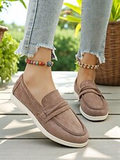 abordables Chaussures sans lacet et mocassins femme-Mocassins en simili-daim pour femme – style classique et polyvalent pour les promenades au bord du lac, les journées décontractées au bureau et les sorties du week-end