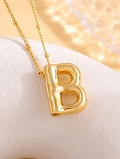 abordables Collier pour femme-Collier pendentif lettre bulle plaqué or – bijou personnalisé avec initiales de 26 lettres de l&#039;alphabet pour femmes et filles – style minimaliste tendance pour anniversaire, remise de diplôme ou usage quotidien
