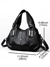 economico Borsette e borse tote-Borsa a tracolla da donna in similpelle con doppi manici – borsa a tracolla casual vintage con tracolla per ufficio, viaggi e uso quotidiano