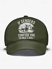 preiswerte Herrenhüte-Lässige Baseballkappe für Herren mit auffälligem Aufdruck „If genders confuse you, go milk a bull“ – verstellbar und trendig, perfekt für Outdoor-Aktivitäten, Sportveranstaltungen und den Alltag