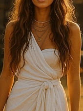 levne Jednoduché šaty-Dámské Boho šaty západní šaty vintage mini šaty A-line šaty slip šaty off-the-shoulder šaty dovolená neformální venkovní výlet pláž běžně padnoucí jednobarevné grafické bez rukávů jedno rameno