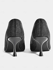 cheap Cocktail-Women&#039;s Champagne Rhinestone Pointed Toe Kitten Heels – Elegant Slip-On Glitter Pumps for Cocktail Parties and Holiday Celebrations