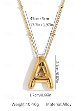 abordables Collier pour femme-Collier pendentif lettre bulle plaqué or – bijou personnalisé avec initiales de 26 lettres de l&#039;alphabet pour femmes et filles – style minimaliste tendance pour anniversaire, remise de diplôme ou usage quotidien