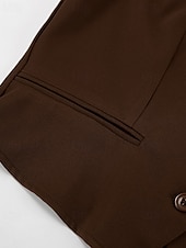abordables Ensembles chemisiers pour femmes-Femmes Actif Chemisier Ensembles de Pantalons Sans manches Col en V Couleur Unie Dubbele Rij Knopen Date Week-end Marron Été Coupe régulière