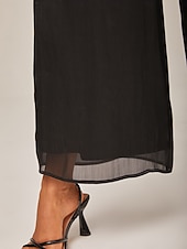 economico Pantaloni-Per donna Femminile Culotte Gamba Larga Lunghezza intera Elegante Casual Formale Matrimonio Abbigliamento da sera Nero Estate XS S M