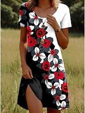 Жен. Мини-платье Повседневное платье Платье-футболка Сарафан Платье A-силуэта Стиль На каждый день Пляж Стандартный Омбре Цветочный принт Графика С короткими рукавами Вырез под горло Недорогие Цветочное платье-Жен. Мини-платье Повседневное платье Платье-футболка Сарафан Платье A-силуэта Стиль На каждый день Пляж Стандартный Омбре Цветочный принт Графика С короткими рукавами Вырез под горло