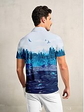 halpa Miesten golfvaatteet-Miesten Poolopaita Sininen Lyhythihainen Topit Golfasut Vaatteet Asut Wear Apparel