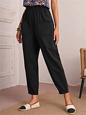 economico Pantaloni-Per donna Pantaloni Affusolati Chinos Moda Streetwear Essenziale Lunghezza alla caviglia Vita media Semplice Tasca Elastico in vita Comodità All&#039;aperto Micro-elastico Vacanza Streetwear Quotidiano