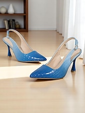 olcso Stiletto sarkú cipők-női lakkbőr slingback sarkú cipő - hegyes orrú krok textúra gradiens színű tűsarkú üzleti találkozókra