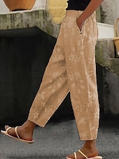 ieftine Pantaloni-Pentru femei Pantaloni Confortabili Casual / Sport Lungime totală Natural Inelastic Purtare Zilnică Casul / Zilnic Galben Verde Deschis Roz Albastru celest Primăvară, toamnă, iarnă, vară Fit regulat