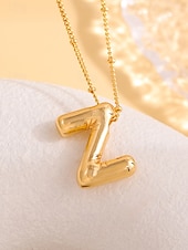 abordables Collier pour femme-Collier pendentif lettre bulle plaqué or – bijou personnalisé avec initiales de 26 lettres de l&#039;alphabet pour femmes et filles – style minimaliste tendance pour anniversaire, remise de diplôme ou usage quotidien
