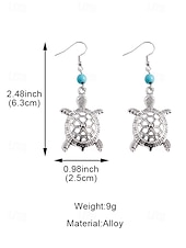 economico Orecchino da donna-Orecchini pendenti a forma di tartaruga marina da donna – orecchini pendenti in stile boho da spiaggia con accenti di perline turchesi, gioielli leggeri ispirati all&#039;oceano per le vacanze estive e gli abiti costieri