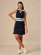 billiga Golfklänningar-Dam golfklänning Sjöblå Svart Marinblå Ärmlös Klänningar Golfkläder för damer Kläder Outfits Bär kläder