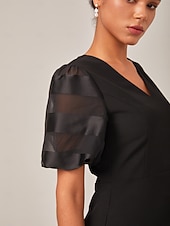 abordables Robes décontractées-Femmes Noir Été Élégant Quotidien Fête XS S M