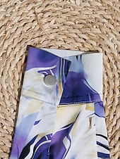 baratos Tops de Arte e Design Femininos-Mulheres Camisa Social Gráfico Cores Gradiente à moda Casual Manga Longa Colarinho de Camisa Tops regulares Diário Botões Imprimir Rosa Azul Roxo Verão Primavera